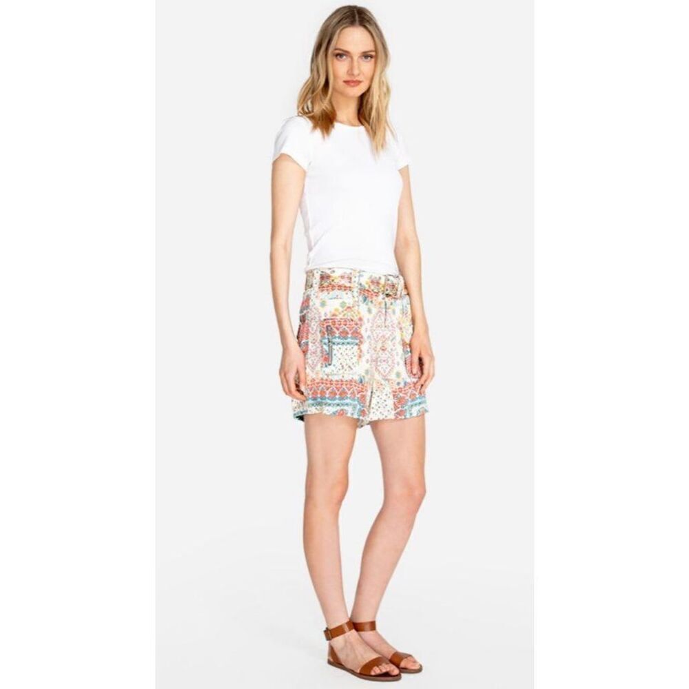 ✨Johnny Was Mick Satin Print Cargo Sz 0 Shorts✨